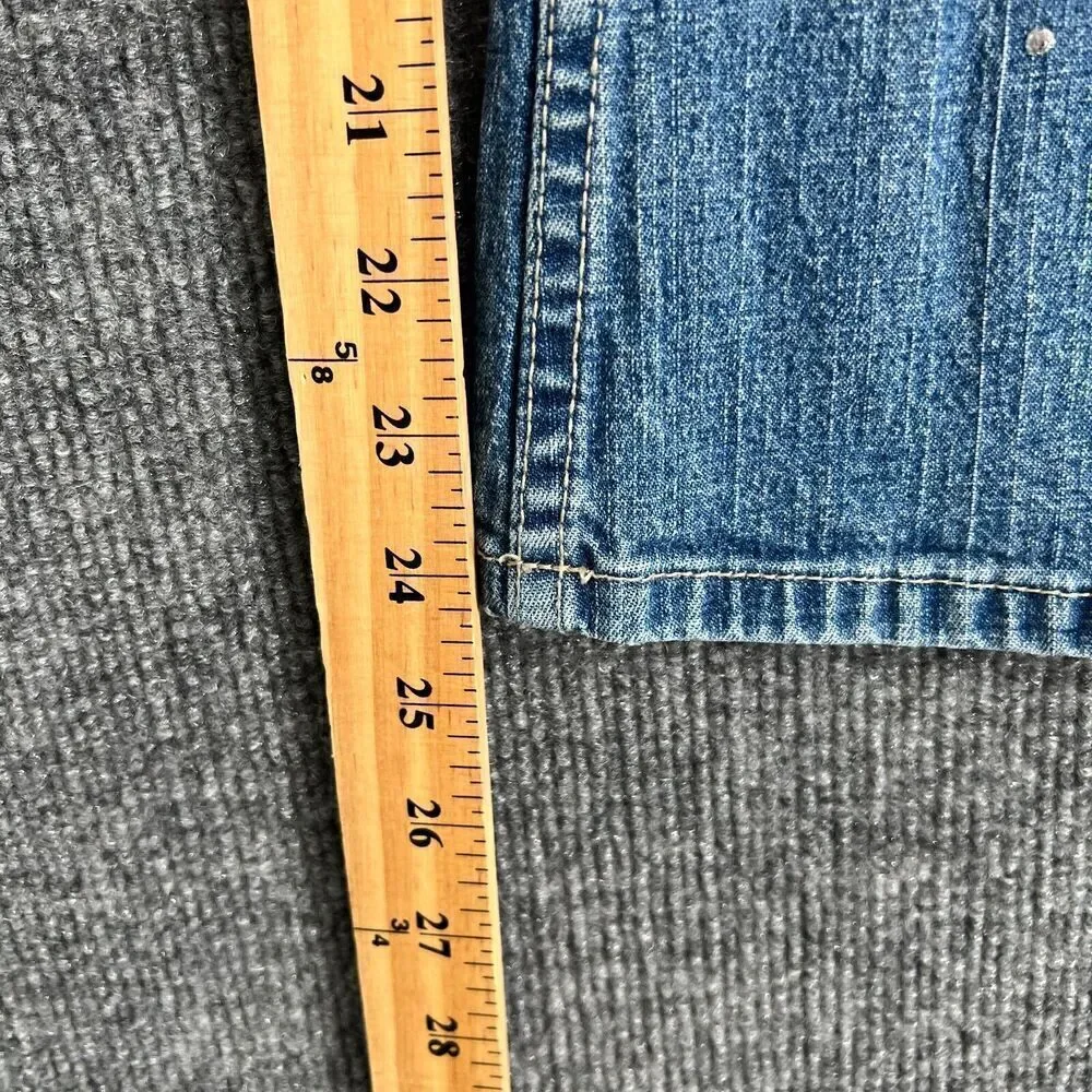 Vintage Route 66 Girls Flare Bootcut Jeans Size 8 Rhinestone 90s Stretch Denim